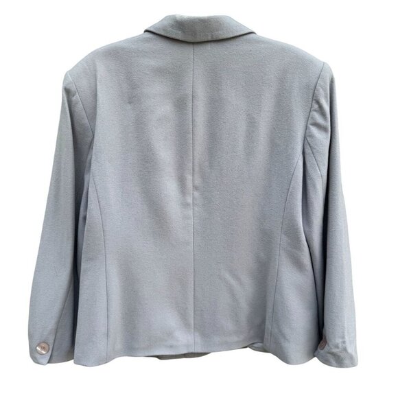 Jacqueline Ferrar Vintage Womens Wool Cashmere Blend Gray Blazer Jacket 12 - Picture 7 of 13